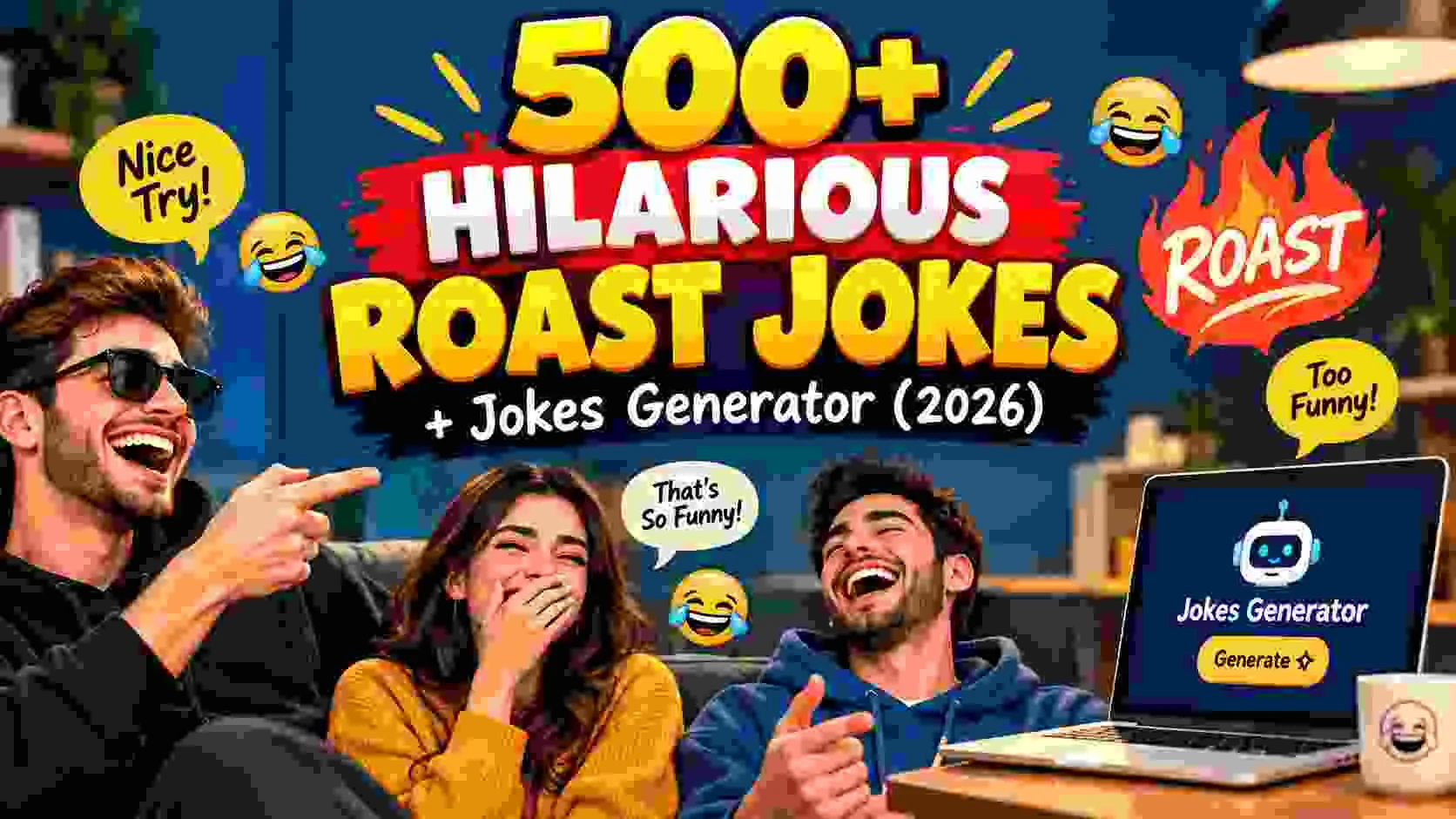 Hilarious Roast Jokes + Jokes Generator
